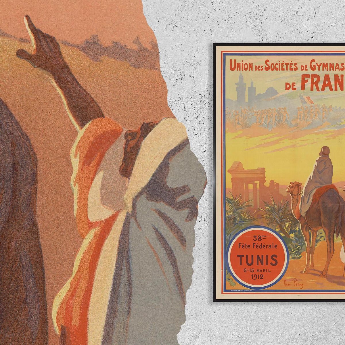 Vintage Fine Art Poster - A4, A1...20x30 inch... 38e Fête fédérale / René Péan - Travel Print