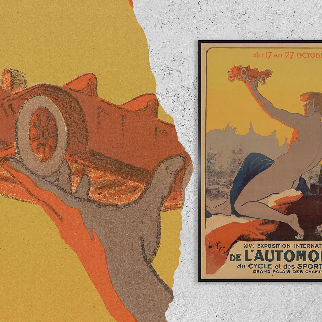 Vintage Fine Art Poster - A4, A1...20x30 inch... 14e exposition internationale de l'automobile / René Péan - Exposition 