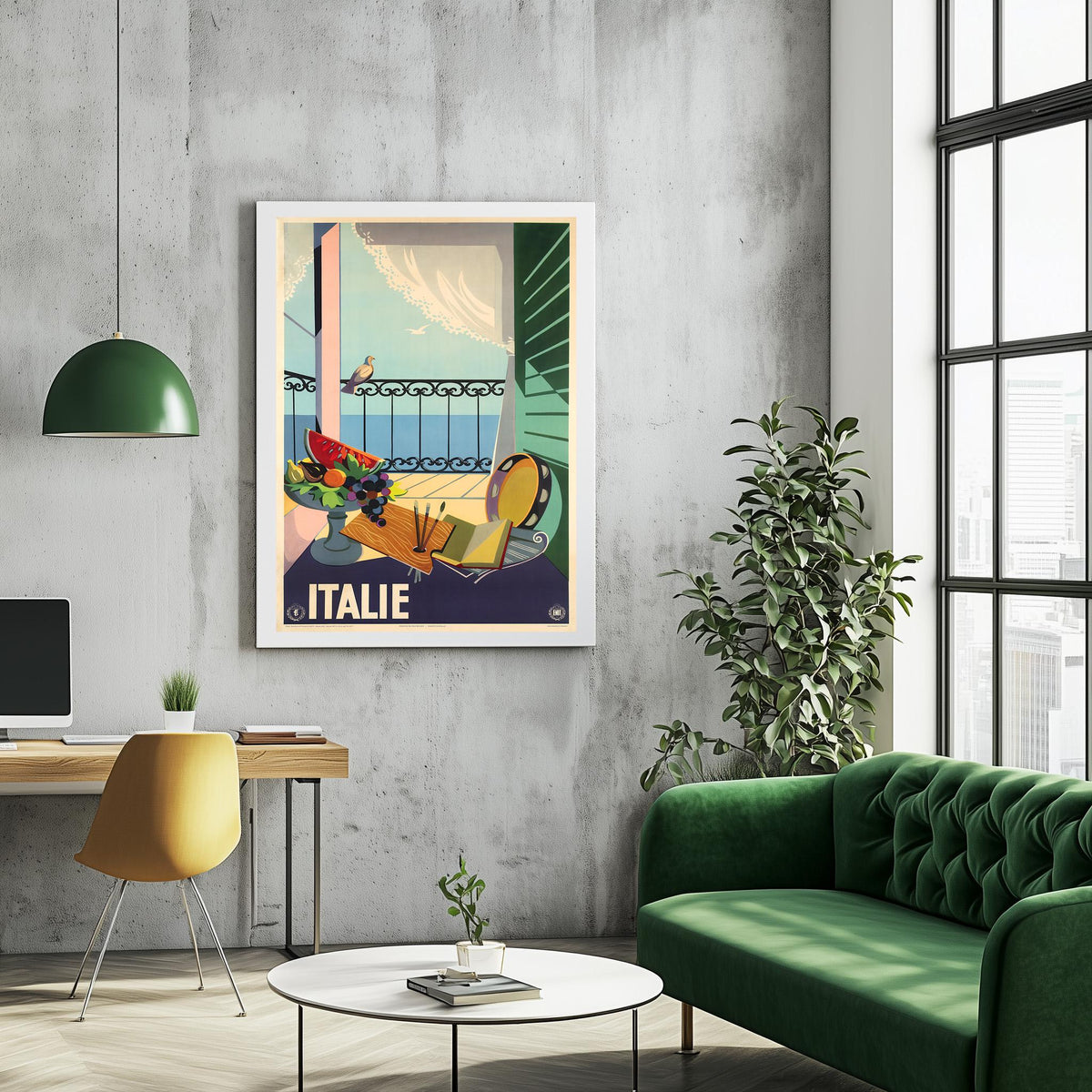 Enit · Lake Sea 50's Italy Bird Fruit Nature Morte
