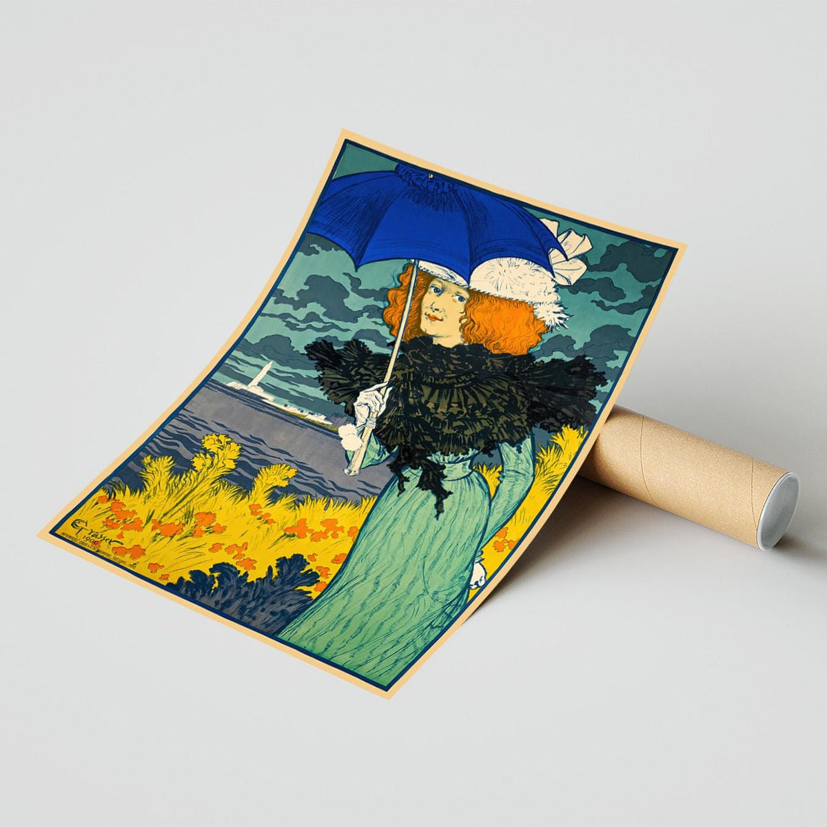 Le parasol bleu · Eugène GRASSET · 1900