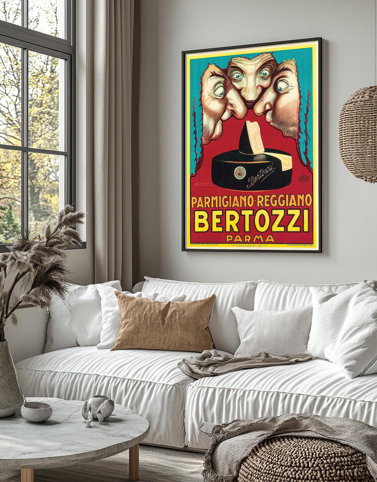 Achille Mauzan · 1930 · Bertozzi Cheese Art · Parmigiano Reggiano Reproduction · Kitchen Wall Decor