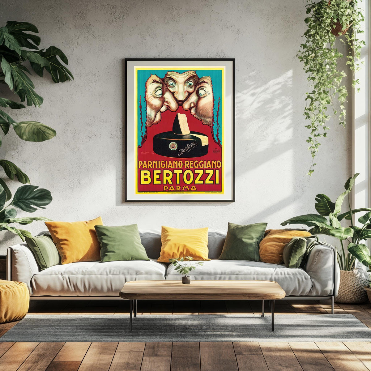 Achille Mauzan · 1930 · Bertozzi Cheese Art · Parmigiano Reggiano Reproduction · Kitchen Wall Decor