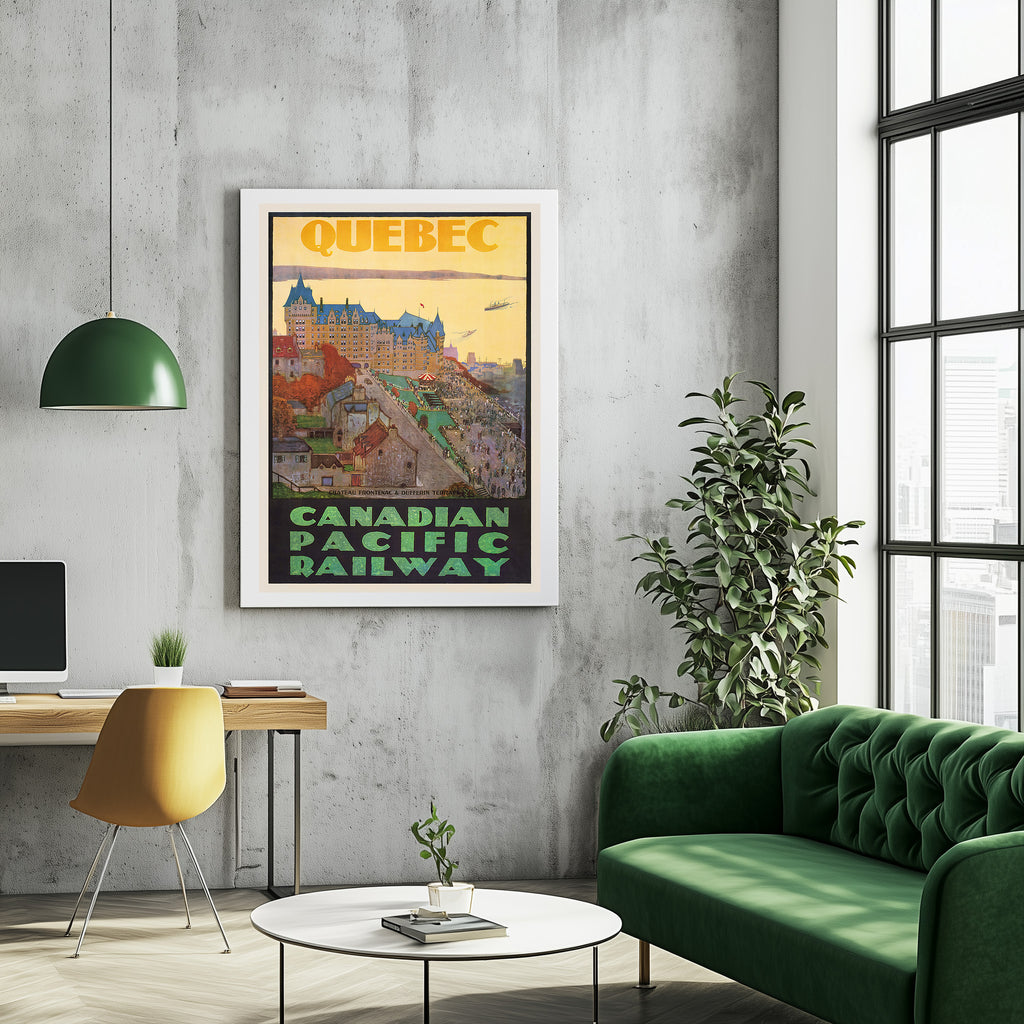 Vintage Kunstdruck Poster – A4, A1...20x30 Zoll... Canadian Pacific Railway, Besuch Quebec – Vintage Airline Print