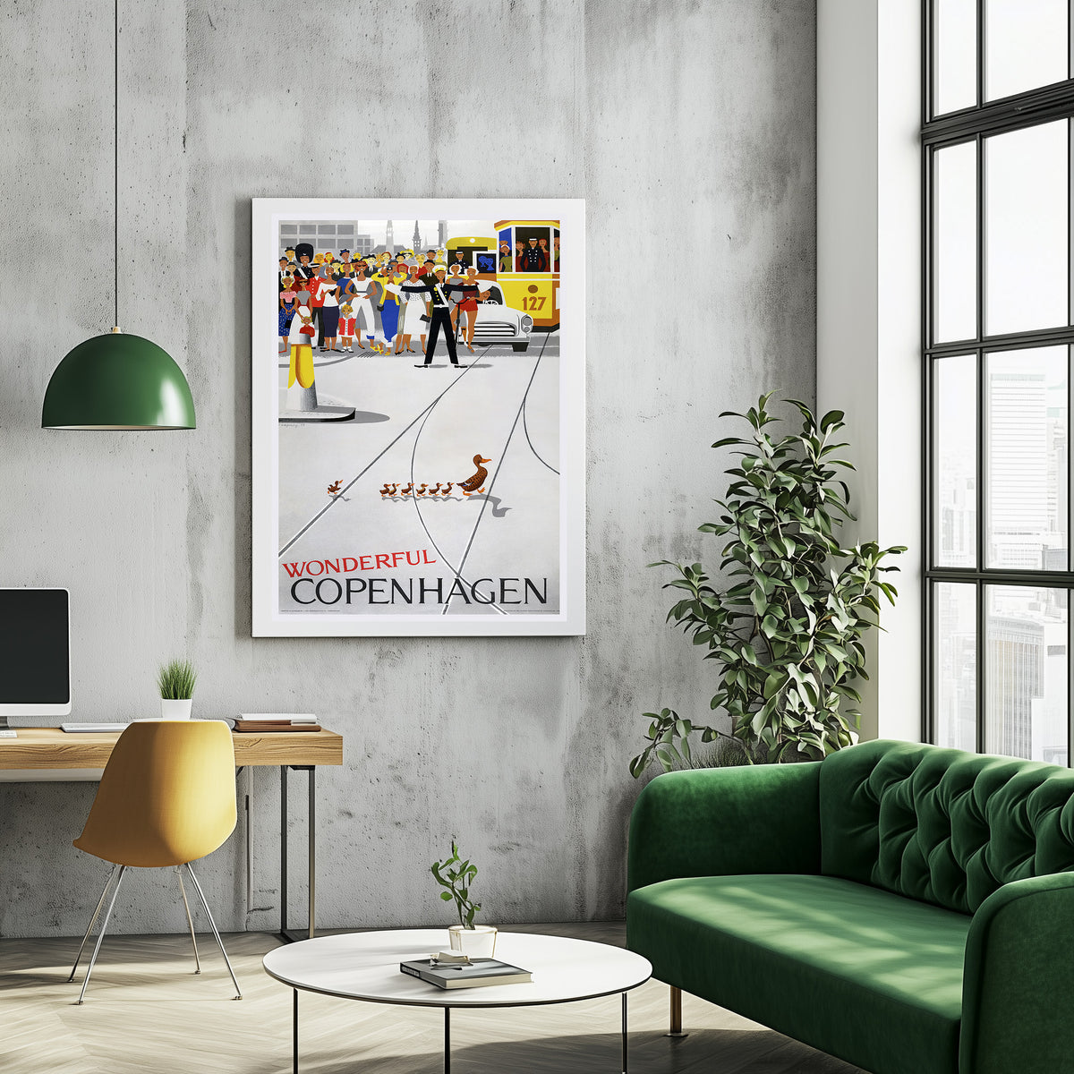 Vintage-Kunstdruck-Poster – A4, A3...20x30 Zoll... Wundervolles Kopenhagen – Reiseplakat