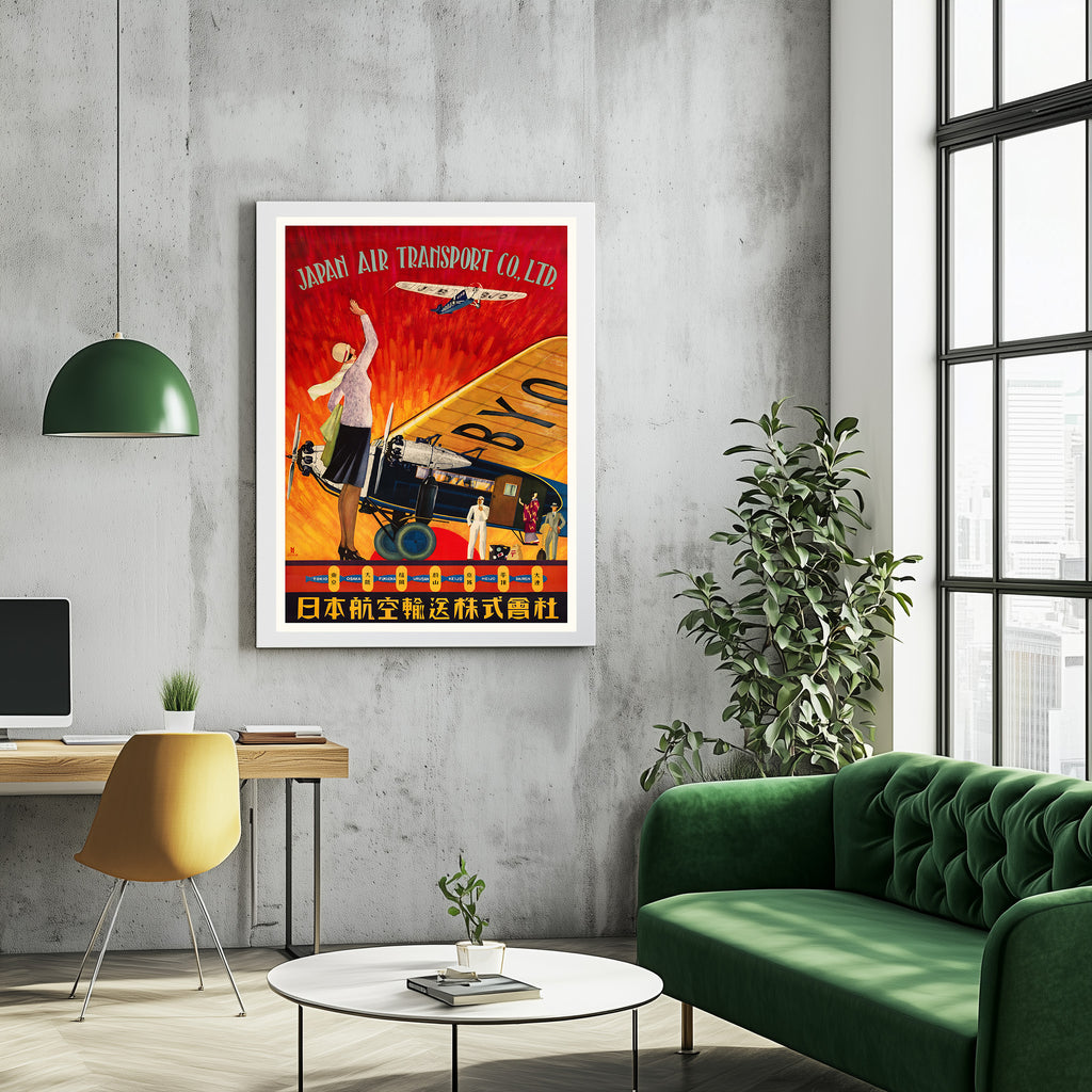 Hi-Res Print – A4, A3...20x30 inch... Japan Air Transport – Vintage-Fluglinienplakat
