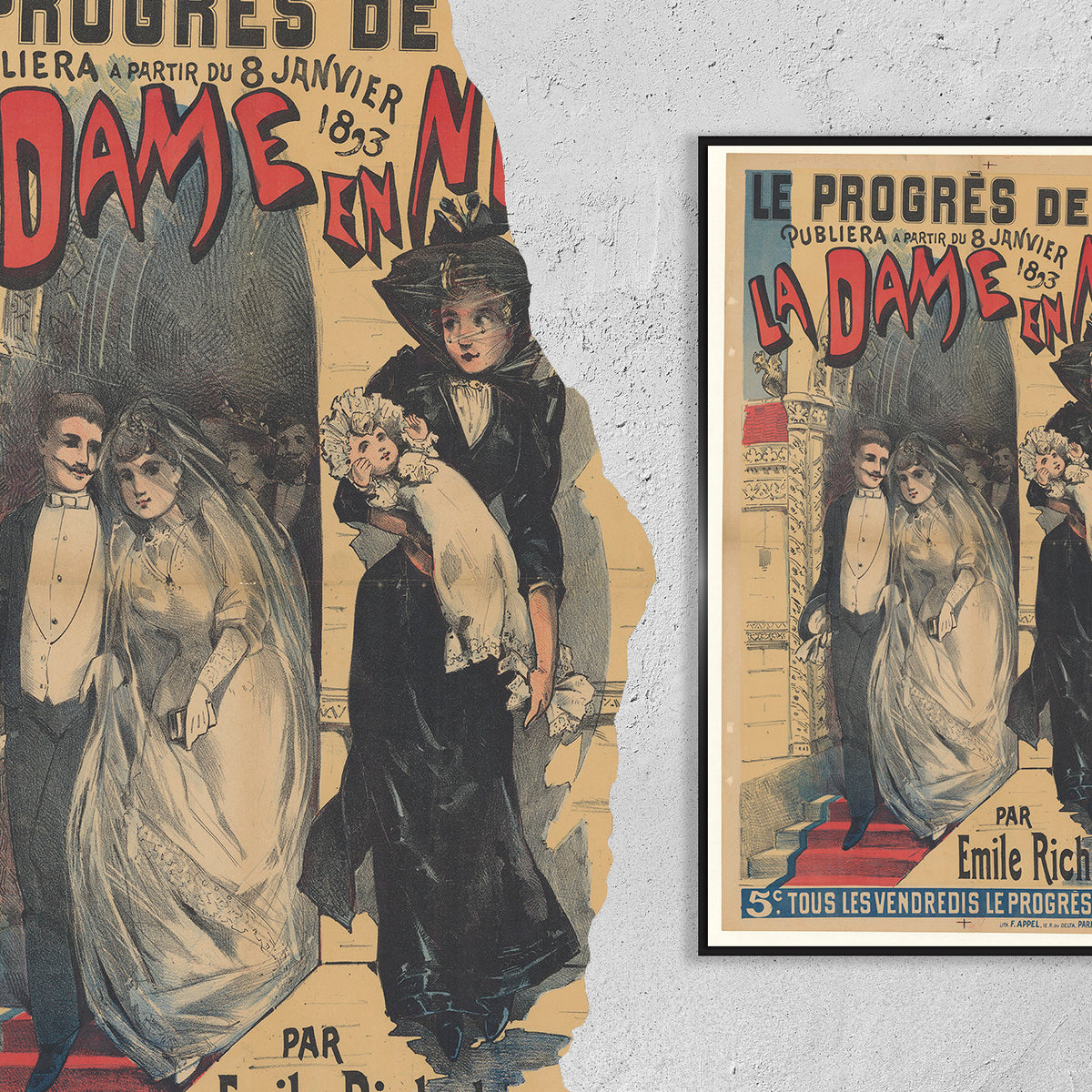 La Dame en Noir by Emile Richebourg · 1893 · Illustrated by Lucien Baylac