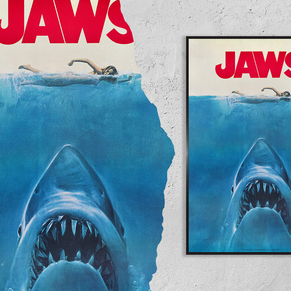 Vintage Fine Art Poster - A4, A1...20x30 Zoll... Spezielles Souvenir-Magazinposter für Jaws, USA, 1975 - Vintage Filmplakat, Affiche, Kunstdruck
