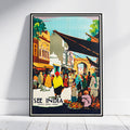 Vintage Fine Art Poster - A4, A1...20x30 Zoll... Straßenszene Lahore, See India - Vintage Reiseplakat