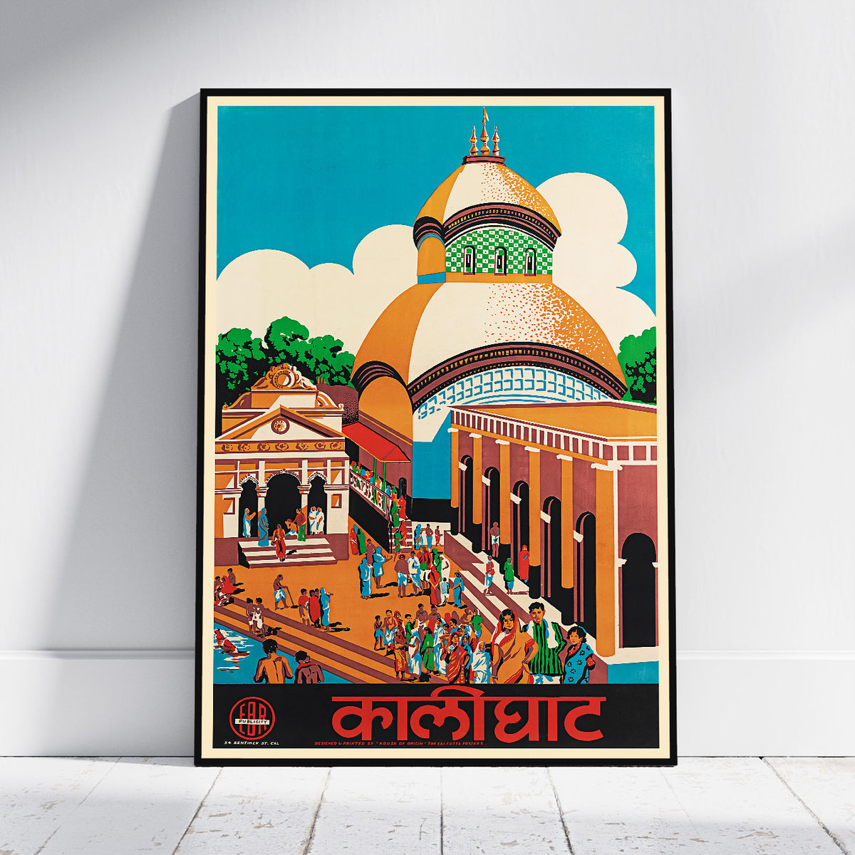 Vintage Fine Art Poster · Kalkutta, Besuchen Sie Indien · Vintage-Reiseplakat