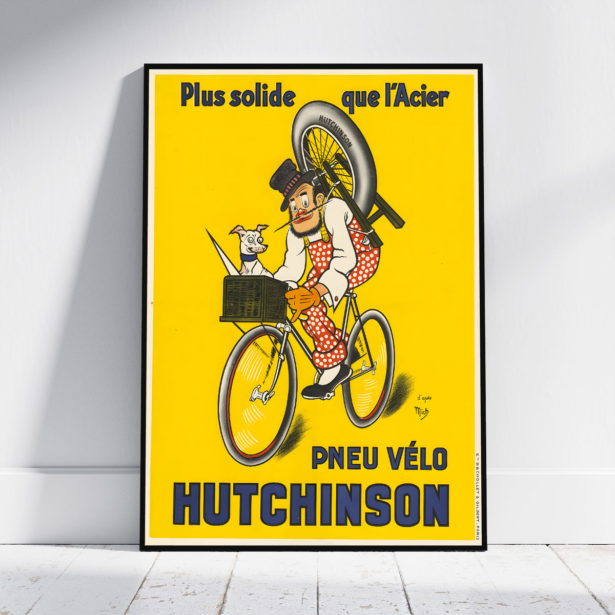 Hi-Res Print - A4, A3...20x30 Zoll... "Hutchinson Tires" Stärker als Stahl, 1920 - Vintage Fahrrad Werbung Poster