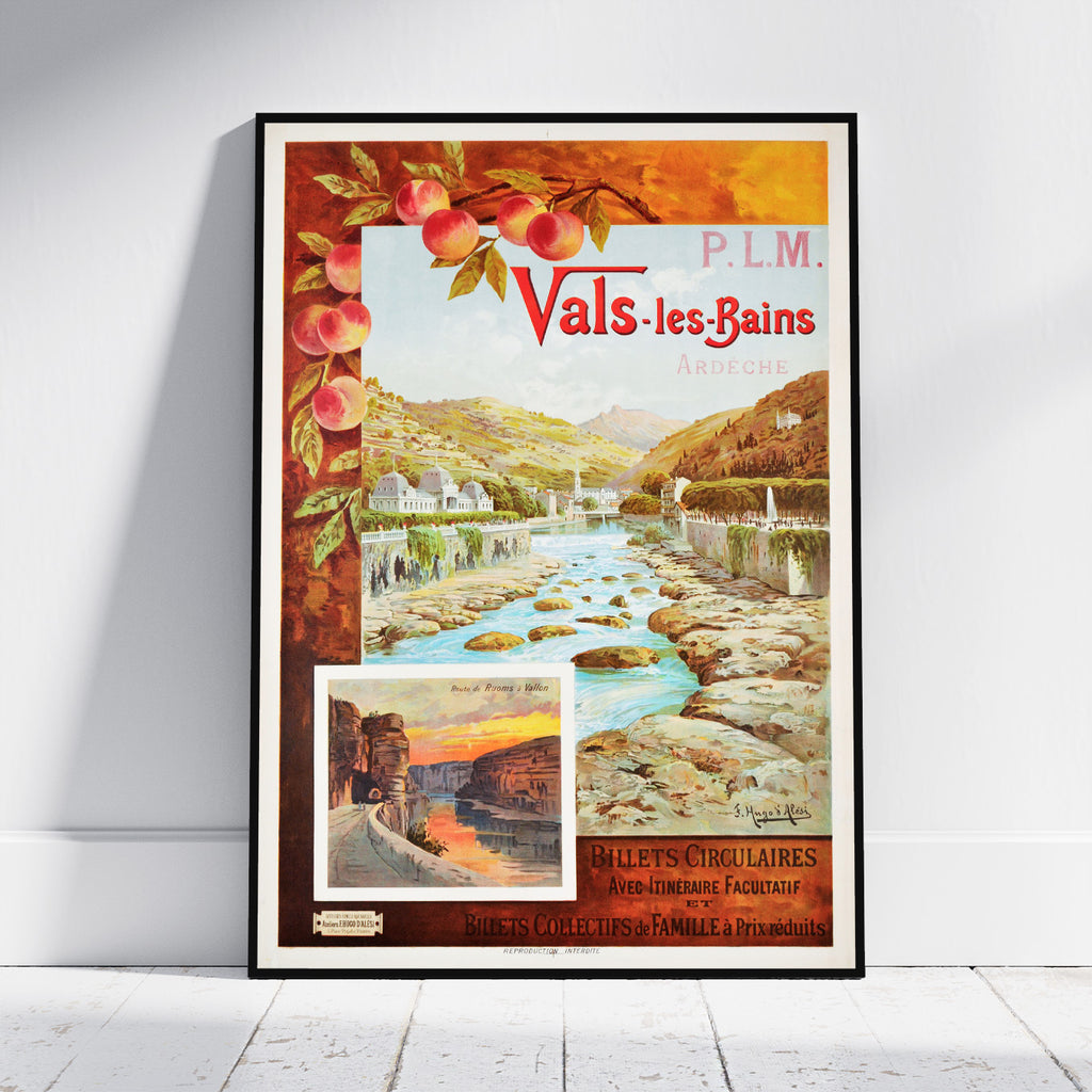 A framed vintage travel poster for P.L.