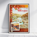 A framed vintage travel poster for P.L.