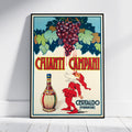 Hochauflösender Druck - A4, A3...20x30 Zoll... Chianti Campani, berühmter italienischer Rotwein, Certaldo (Florenz), 1940 - Vintage-Getränkeplakat