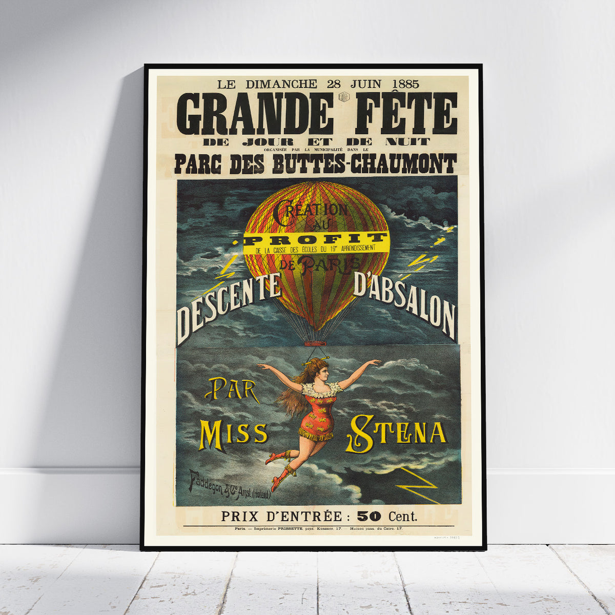 Le Dimanche, 1885. Großes Fest · Paris, Kreuzabnahme (Absalon) von Miss Stena · Antiker Anzeigen-Druck
