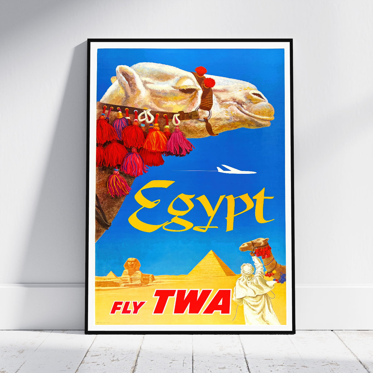 Hi-Res Print - DIN A4, DIN A3...20x30 Zoll... Fliege TWA, Besuche Ägypten - Vintage Werbe Airline Poster